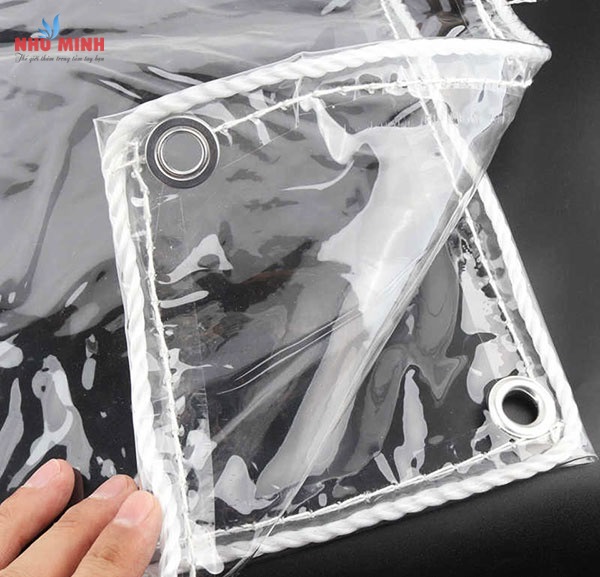 Bạt pvc che mưa giá rẻ tại Đà Nẵng - Mẫu bạt pvc trong suốt dày 0.5li.